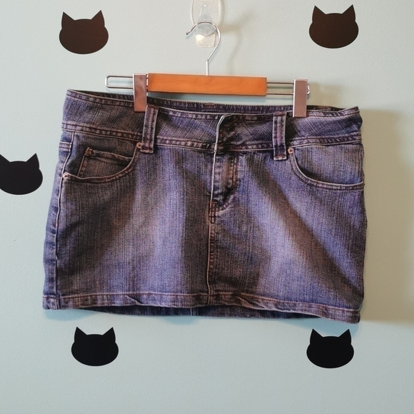DENIM Miniskirt Faded 13 - Picture 2 of 6